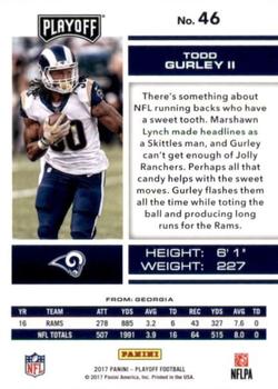 2017 Panini Playoff - Red Zone #46 Todd Gurley II Back