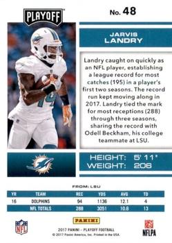 2017 Panini Playoff - Red Zone #48 Jarvis Landry Back