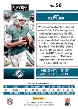 2017 Panini Playoff - Red Zone #50 Jay Cutler Back