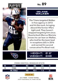 2017 Panini Playoff - Red Zone #89 Delanie Walker Back