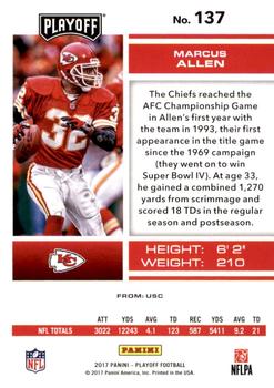2017 Panini Playoff - Red Zone #137 Marcus Allen Back