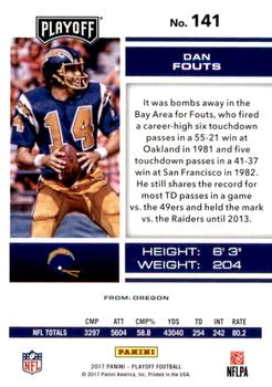 2017 Panini Playoff - Red Zone #141 Dan Fouts Back