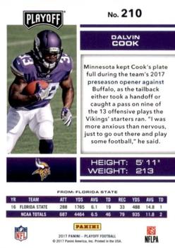 2017 Panini Playoff - Red Zone #210 Dalvin Cook Back