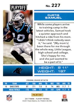 2017 Panini Playoff - Red Zone #227 Curtis Samuel Back
