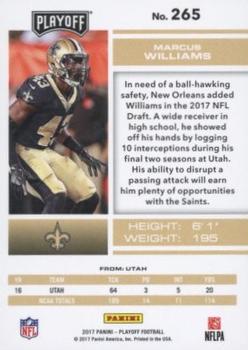 2017 Panini Playoff - Red Zone #265 Marcus Williams Back