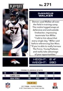 2017 Panini Playoff - Red Zone #271 DeMarcus Walker Back