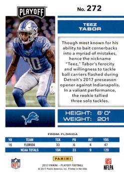 2017 Panini Playoff - Red Zone #272 Teez Tabor Back