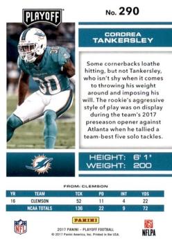 2017 Panini Playoff - Red Zone #290 Cordrea Tankersley Back