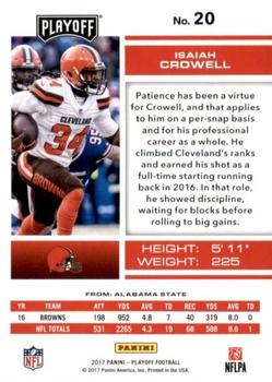 2017 Panini Playoff - Touchdown #20 Isaiah Crowell Back