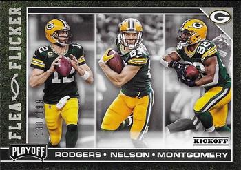 2017 Panini Playoff - Flea Flicker Kickoff #4 Ty Montgomery / Aaron Rodgers / Jordy Nelson Front