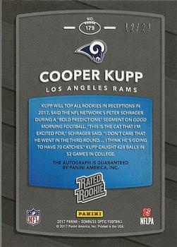 2017 Panini Playoff - Rated Rookies Autograph - Preview #179 Cooper Kupp Back