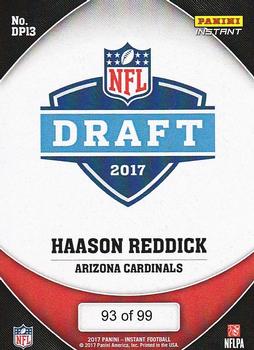 2017 Panini Instant NFL - NFL Draft Purple #DP13 Haason Reddick Back