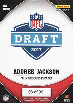 2017 Panini Instant NFL - NFL Draft Purple #DP18 Adoree’ Jackson Back