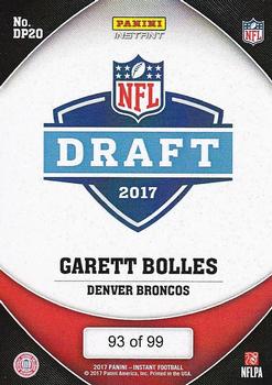 2017 Panini Instant NFL - NFL Draft Purple #DP20 Garrett Bolles Back