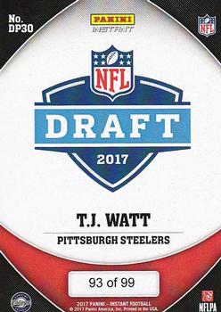 2017 Panini Instant NFL - NFL Draft Purple #DP30 T.J. Watt Back