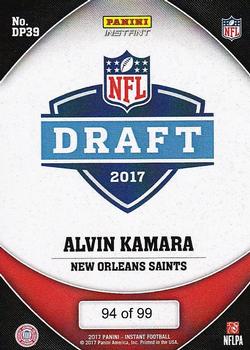 2017 Panini Instant NFL - NFL Draft Purple #DP39 Alvin Kamara Back