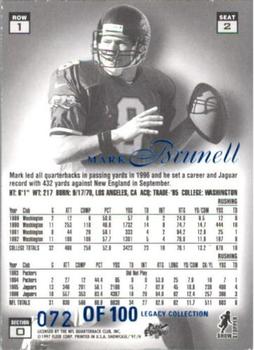 1997 Flair Showcase - Legacy Collection Row 1 (Grace) #2 Mark Brunell Back