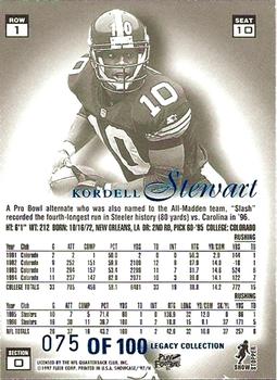 1997 Flair Showcase - Legacy Collection Row 1 (Grace) #10 Kordell Stewart Back