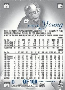 1997 Flair Showcase - Legacy Collection Row 1 (Grace) #14 Steve Young Back
