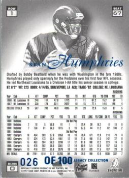 1997 Flair Showcase - Legacy Collection Row 1 (Grace) #67 Stan Humphries Back