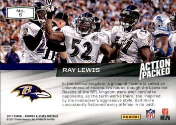 2017 Panini Rookies & Stars - Action Packed #5 Ray Lewis Back