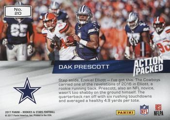 2017 Panini Rookies & Stars - Action Packed Platinum #20 Dak Prescott Back