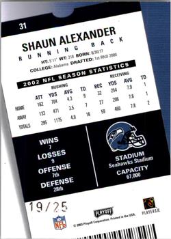 2003 Playoff Contenders - 2004 Hawaii Trade Conference #31 Shaun Alexander Back