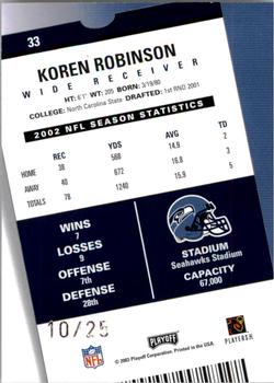2003 Playoff Contenders - 2004 Hawaii Trade Conference #33 Koren Robinson Back