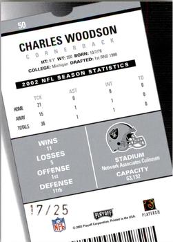2003 Playoff Contenders - 2004 Hawaii Trade Conference #50 Charles Woodson Back