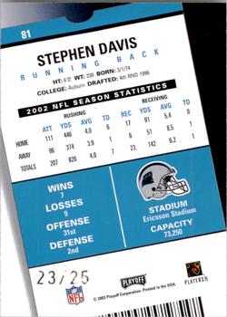 2003 Playoff Contenders - 2004 Hawaii Trade Conference #81 Stephen Davis Back