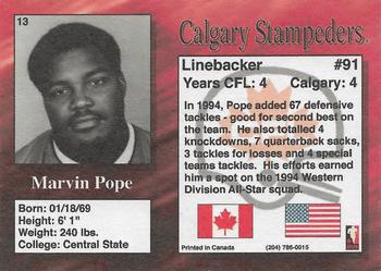1995 R.E.L. #13 Marvin Pope Back