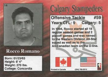 1995 R.E.L. #14 Rocco Romano Back