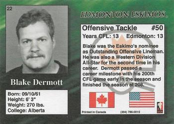 1995 R.E.L. #22 Blake Dermott Back