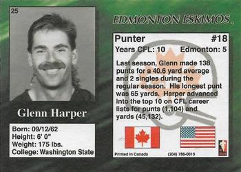 1995 R.E.L. #25 Glenn Harper Back
