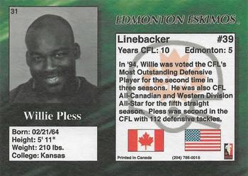 1995 R.E.L. #31 Willie Pless Back
