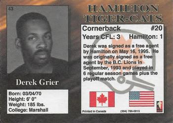 1995 R.E.L. #43 Derek Grier Back