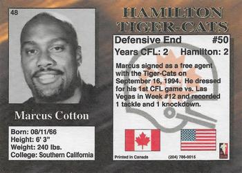 1995 R.E.L. #48 Marcus Cotton Back