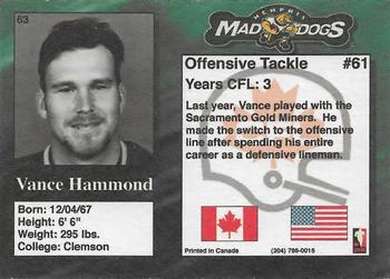 1995 R.E.L. #63 Vance Hammond Back