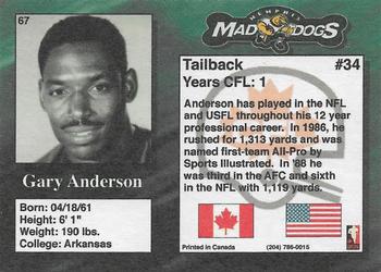 1995 R.E.L. #67 Gary Anderson Back