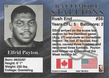1995 R.E.L. #77 Elfrid Payton Back