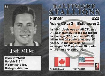 1995 R.E.L. #78 Josh Miller Back