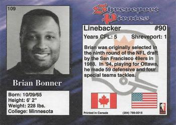 1995 R.E.L. #109 Brian Bonner Back