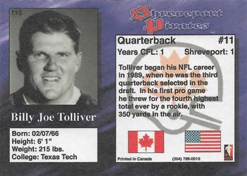 1995 R.E.L. #115 Billy Joe Tolliver Back