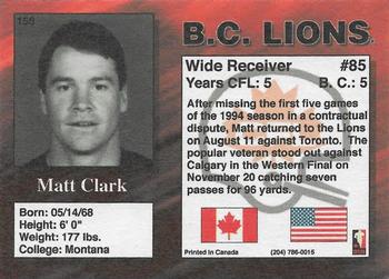 1995 R.E.L. #158 Matt Clark Back