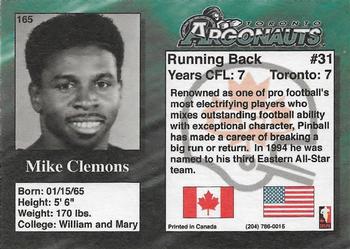 1995 R.E.L. #165 Mike Clemons Back
