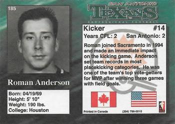 1995 R.E.L. #185 Roman Anderson Back