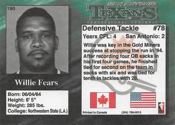1995 R.E.L. #190 Willie Fears Back
