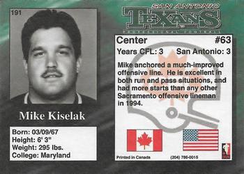 1995 R.E.L. #191 Mike Kiselak Back