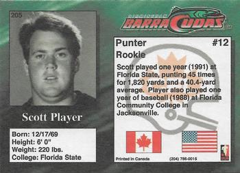 1995 R.E.L. #205 Scott Player Back