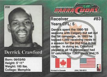 1995 R.E.L. #208 Derrick Crawford Back